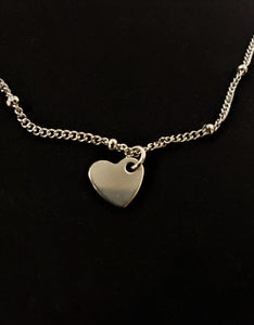 Stainless steel necklace with heart charm - SN102