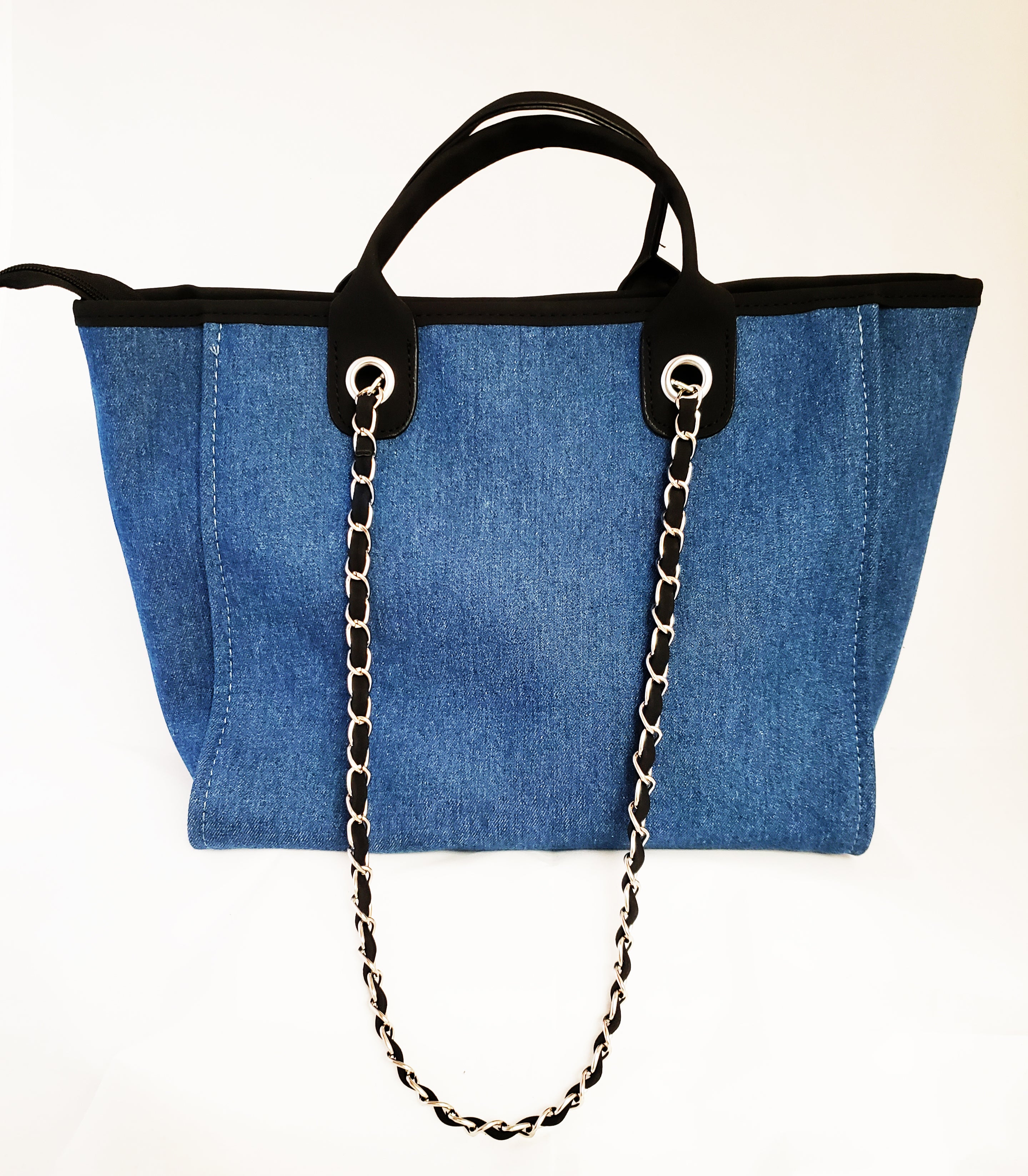 Denim Handbag and cosmetic bag set - H001