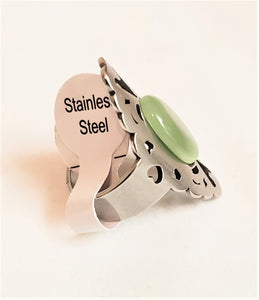 Stainless steel ring with cat's eye -RNG013