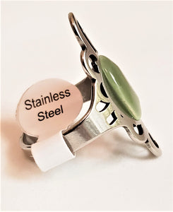 Stainless steel ring with cat's eye -RNG016