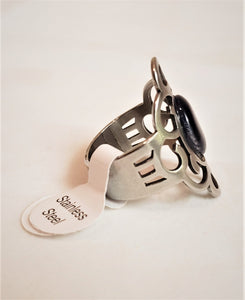 Stainless steel ring with cat's eye -RNG018