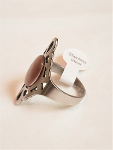 Stainless steel ring with cat's eye - RNG022