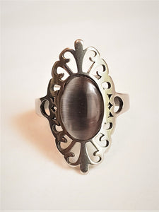 Stainless steel ring with cat's eye -RNG003