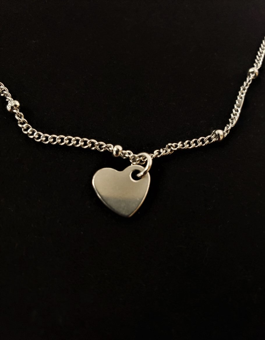 Stainless steel necklace with heart charm - SN102