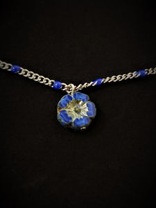 Stainless steel necklace with czech glass pendant - SN104