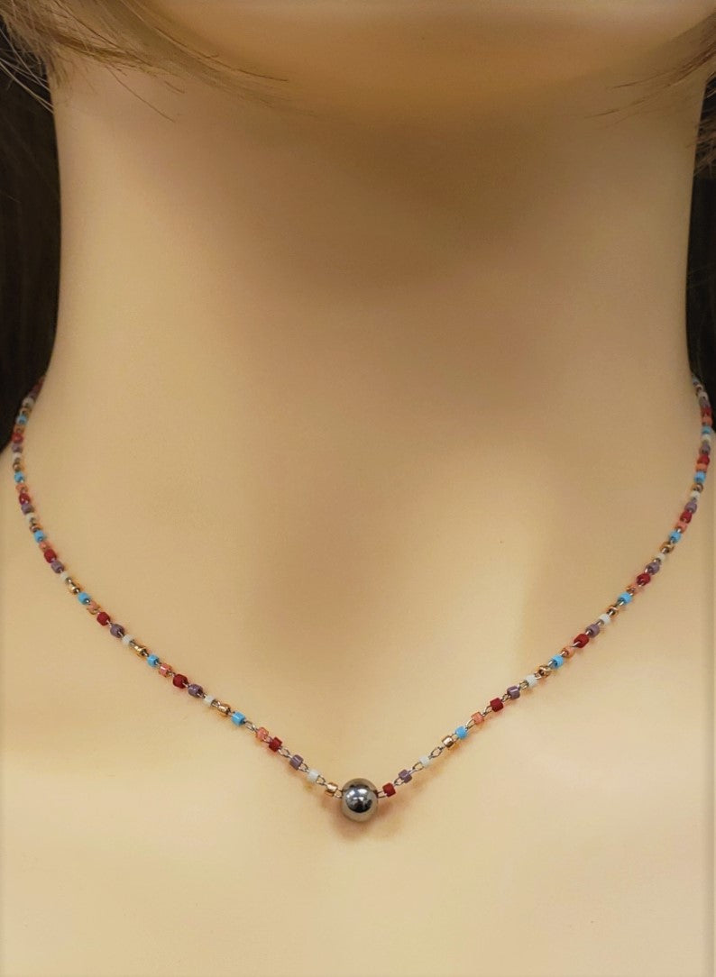 Glass bead necklace - SN107