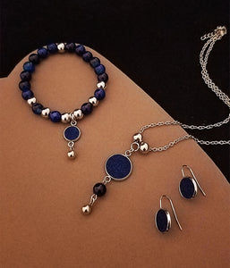 Stainless Steel necklace, bracelet and earrings set - SN038
